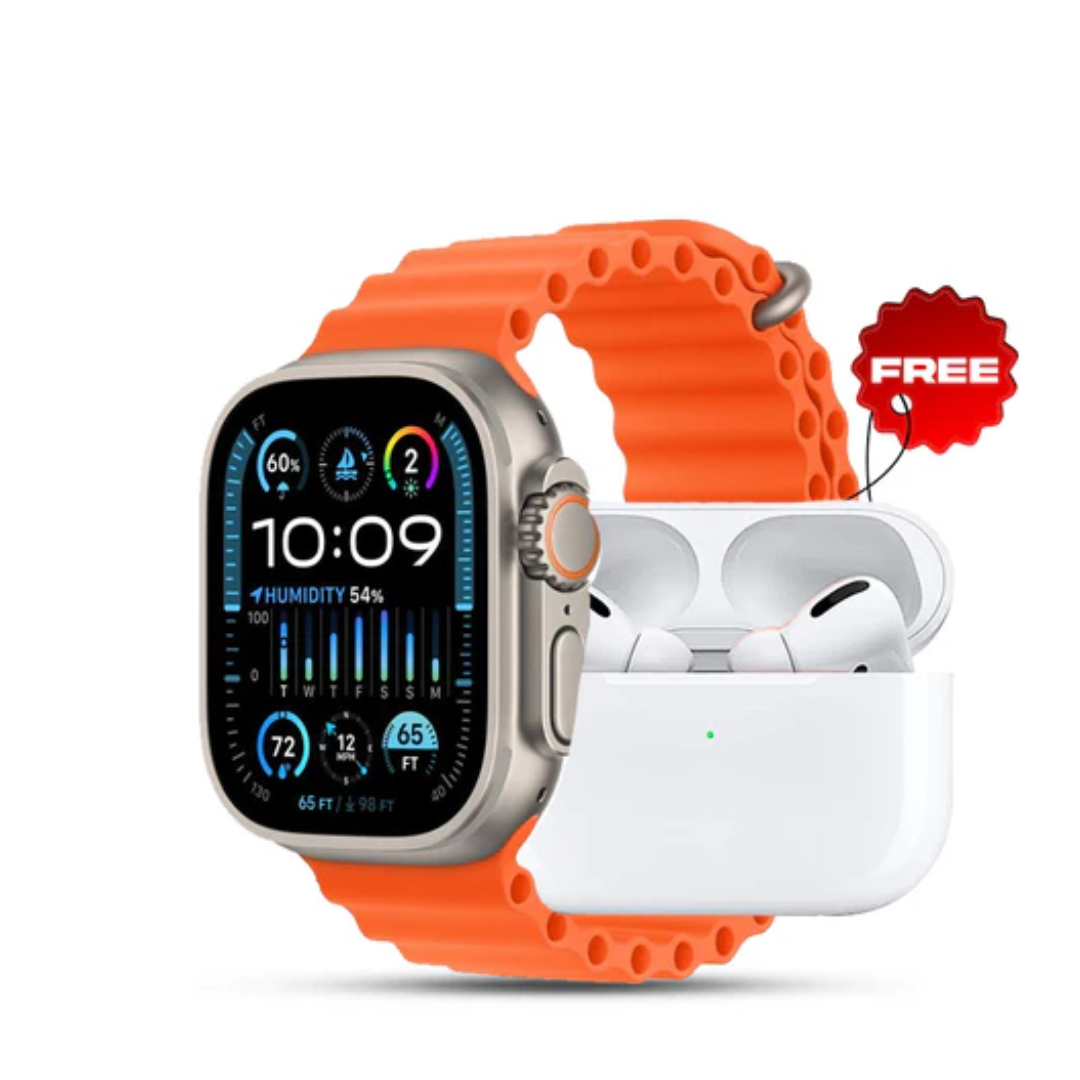 🎧 AirPods Pro 2 + ⌚ Ultra 7-in-1 Smartwatch Combo | Premium Sound & Smart Style Deal