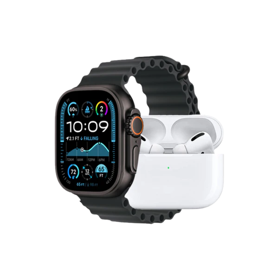 🎧 AirPods Pro 2 + ⌚ Ultra 7-in-1 Smartwatch Combo | Premium Sound & Smart Style Deal